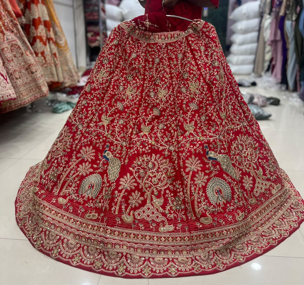 Rani Pink Peacock Bridal Lehenga