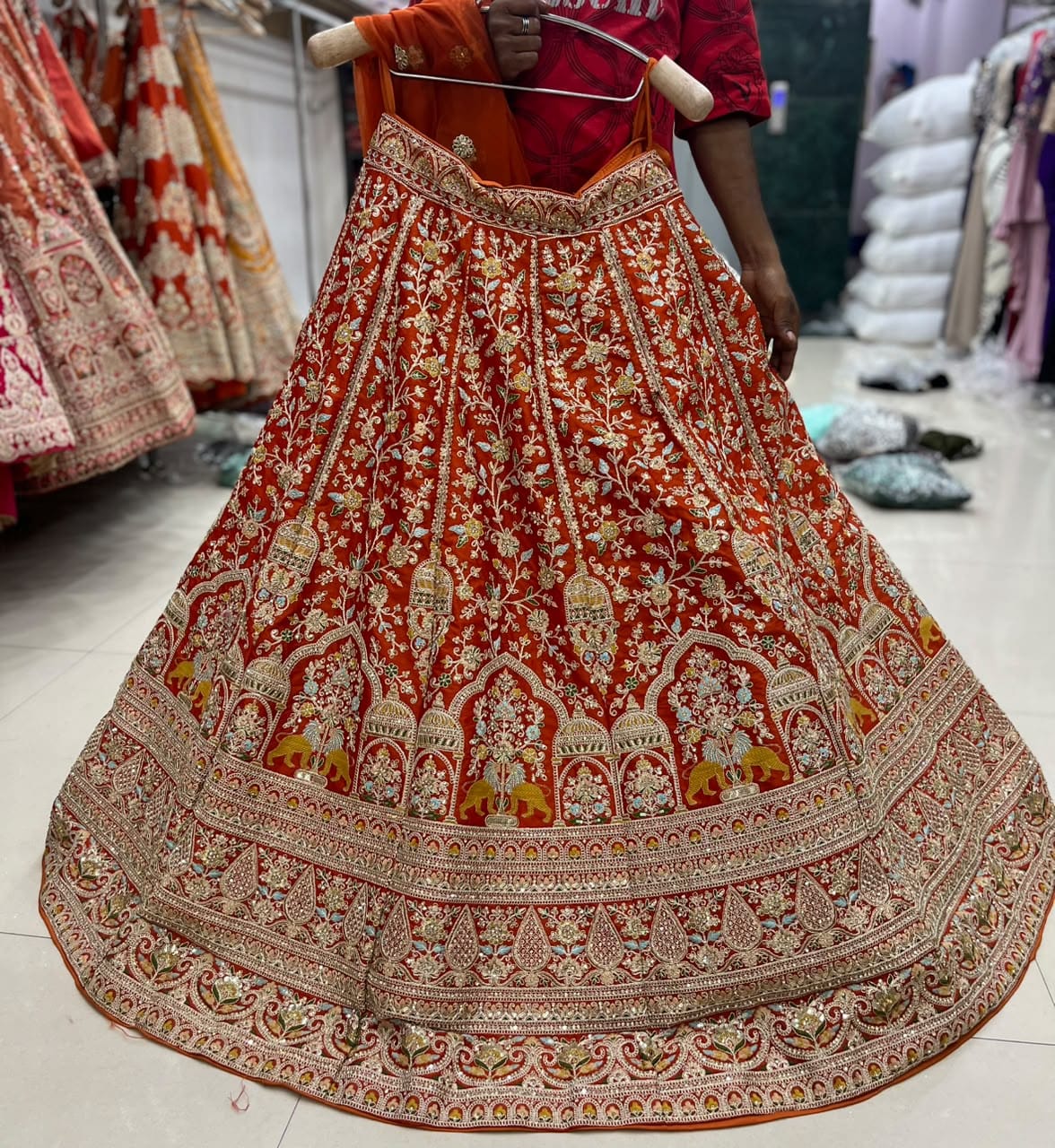 Rani Pink Peacock Bridal Lehenga