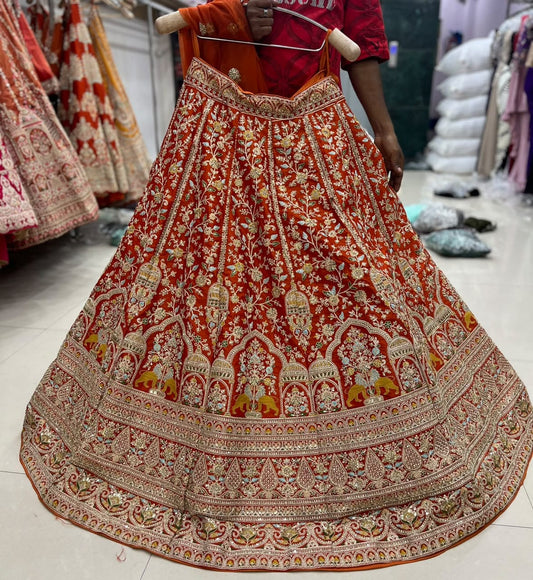 Rani Pink Peacock Bridal Lehenga