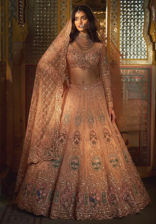 Pink Peacock Pdp Crop Top Lehenga
