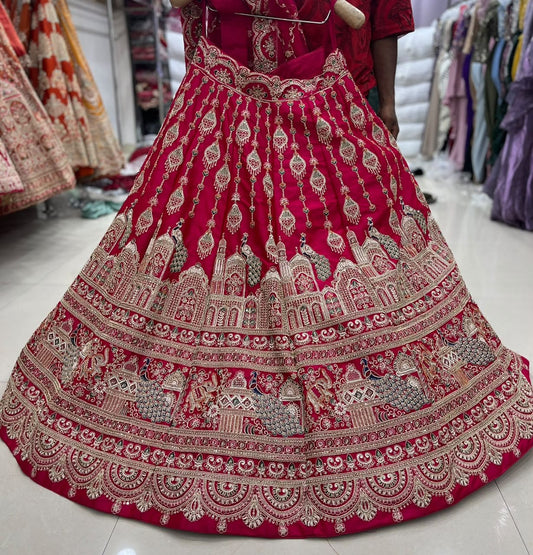 Rani Pink Peacock Bridal Lehenga