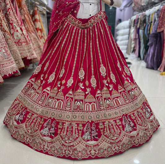 Rani Pink Peacock Bridal Lehenga