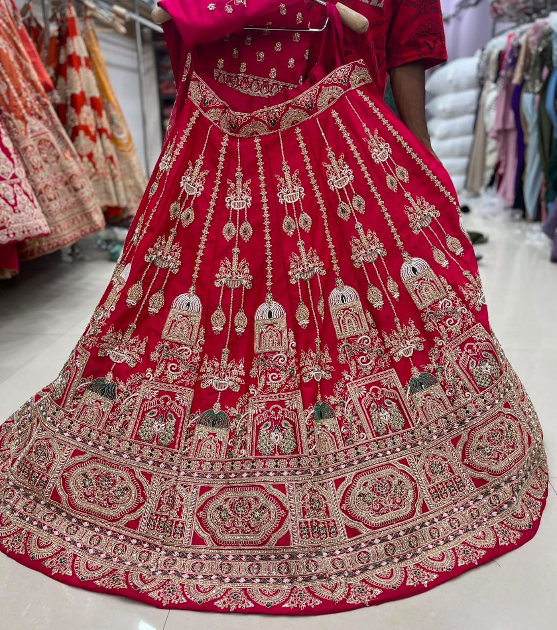 Rani Pink Peacock Bridal Lehenga