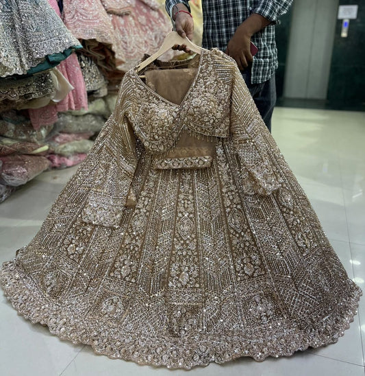 Golden Crop Top Lehenga