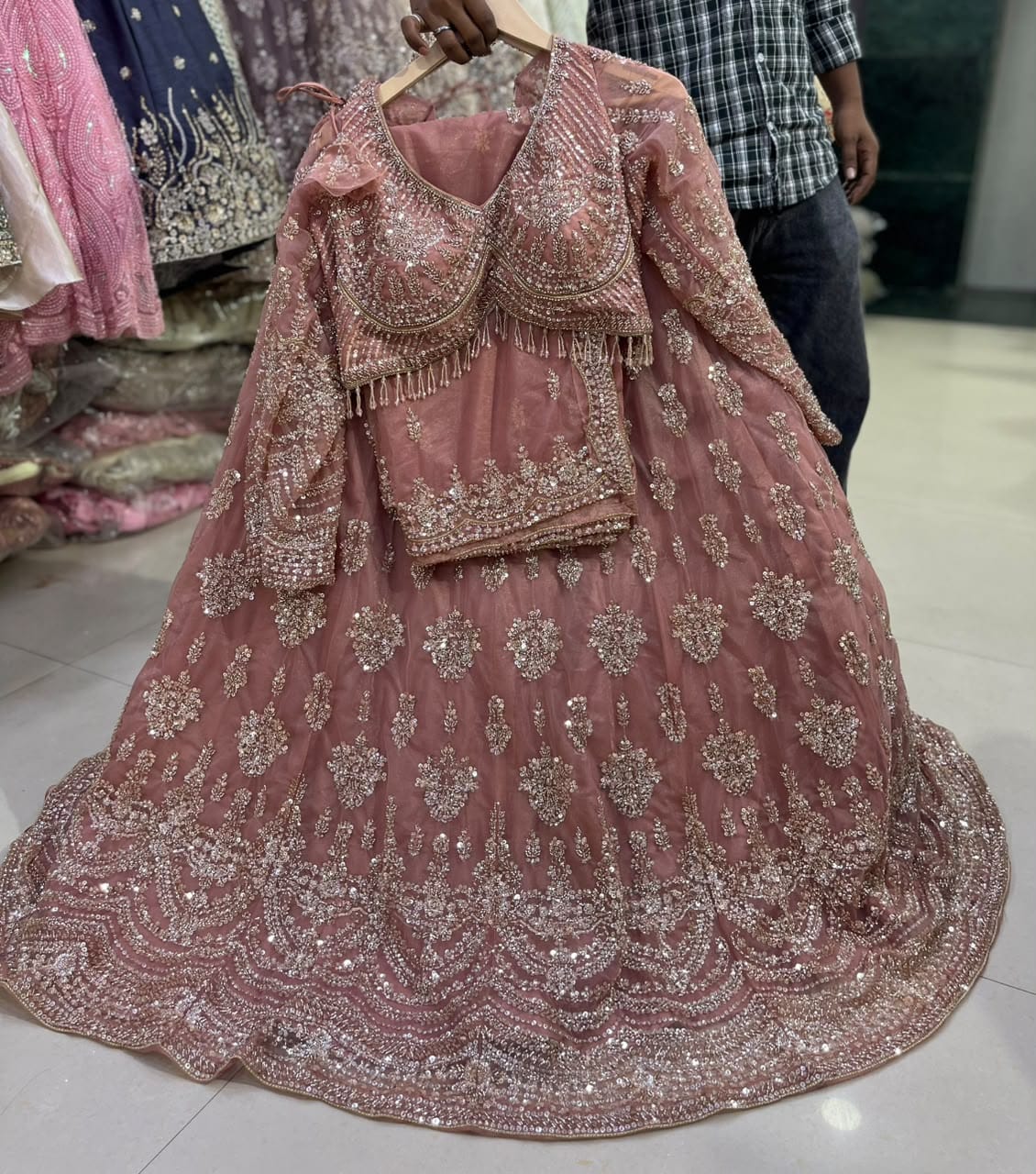 Pink Crop Top Lehenga - Shopping World
