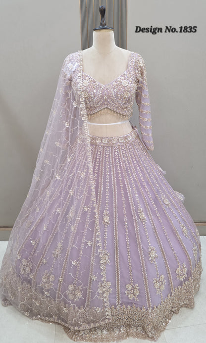 24 kali lavender huge flare Crop top Lehenga