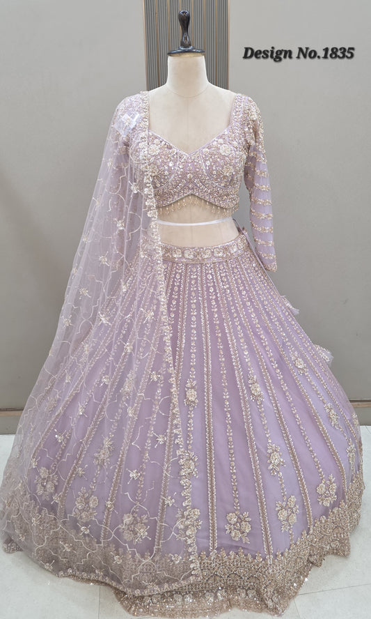 24 kali lavender huge flare Crop top Lehenga