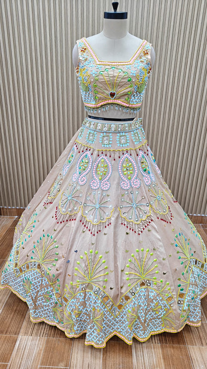 Pink PDP Crop top Lehenga