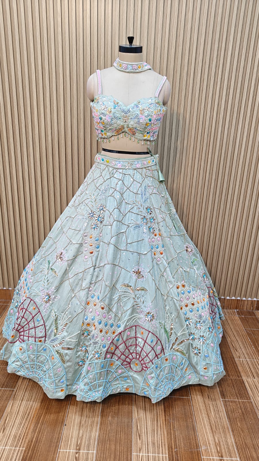 Blue PDP Crop top Lehenga