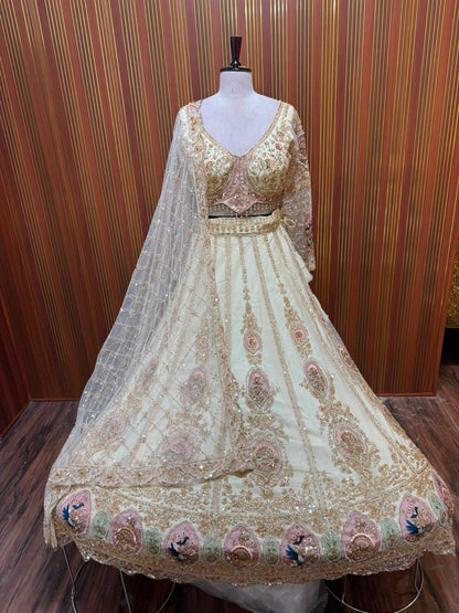 Golden yellow Crop top Lehenga