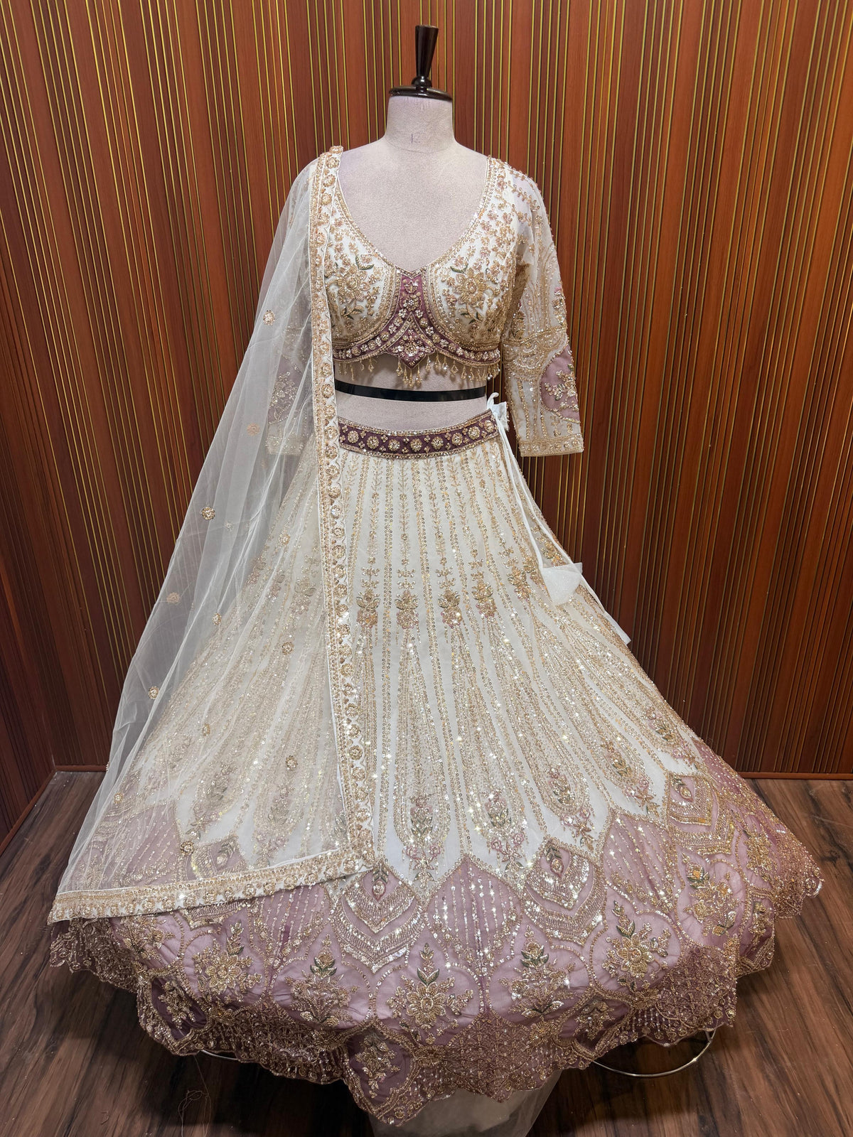 Golden Crop top Lehenga