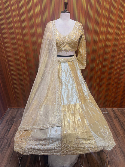 Golden yellow Crop top Lehenga