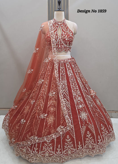 Purple Crop top Lehenga