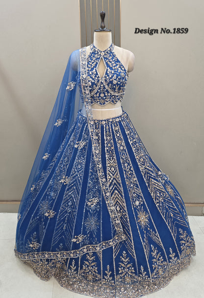 Brown Crop top Lehenga
