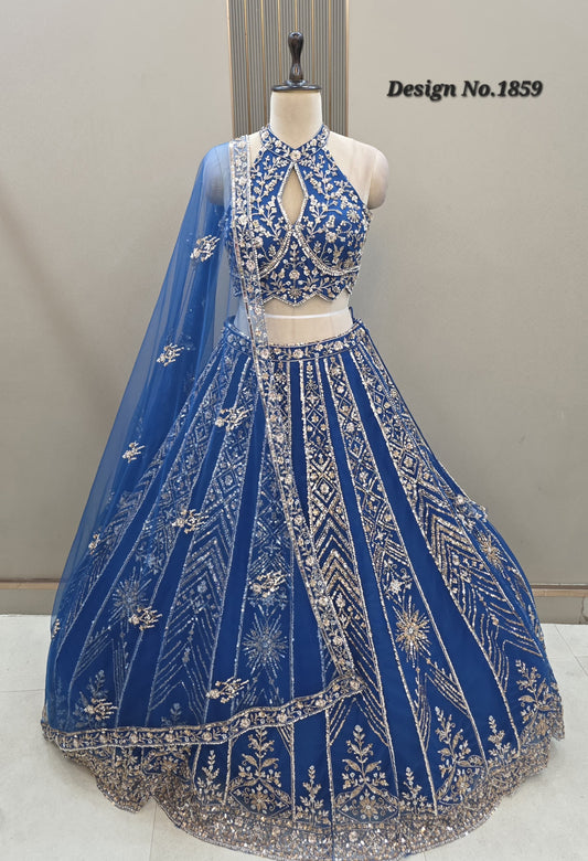 Royal Blue electric blue Crop top Lehenga
