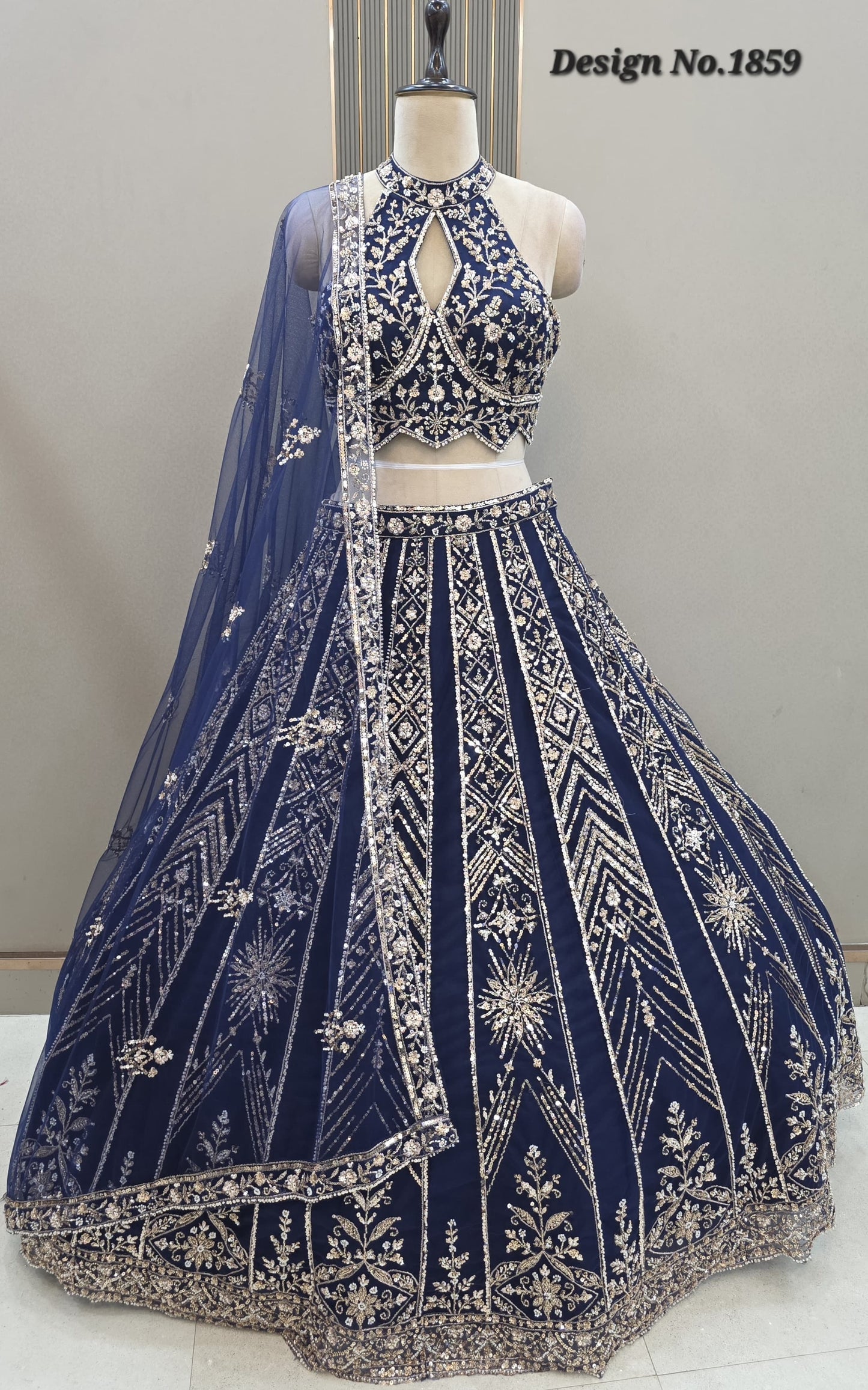 Purple Crop top Lehenga