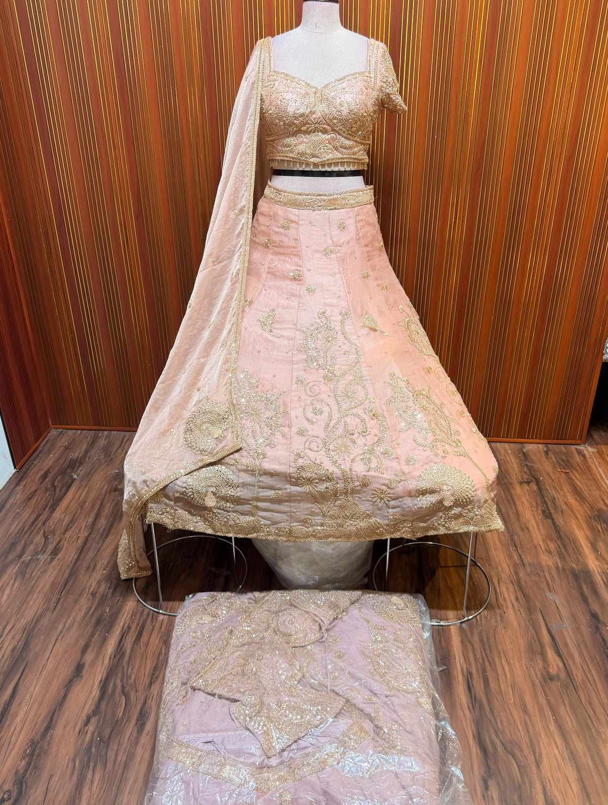 Lavender pink crop top Lehenga
