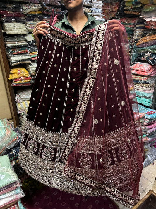 amazing-marron-lehenga-choli