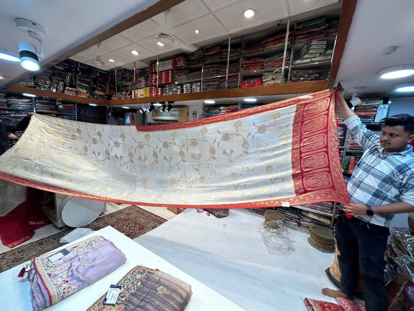 Amazing white fancy saree
