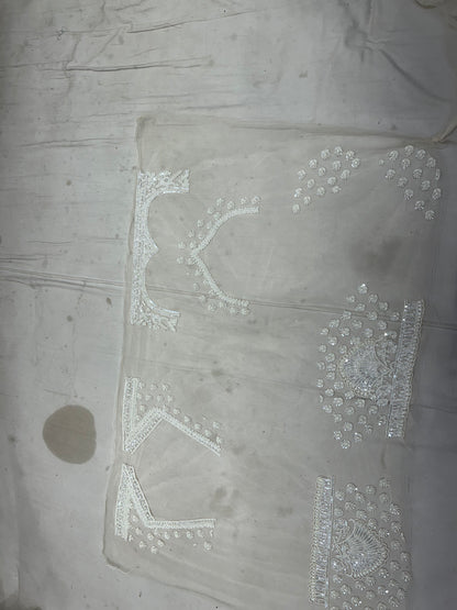 Beautiful white engagement PDP Lehenga