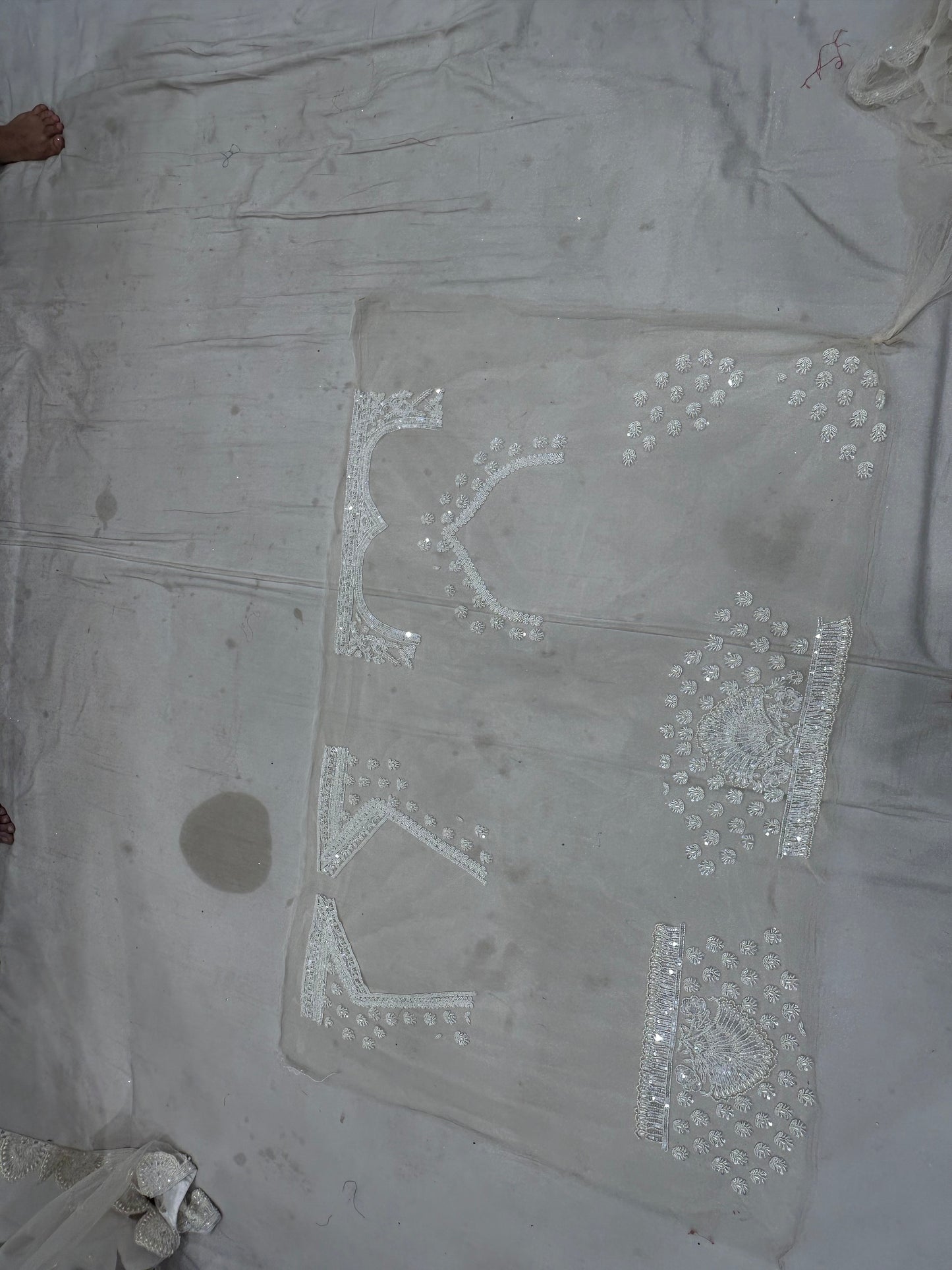 Beautiful white engagement PDP Lehenga