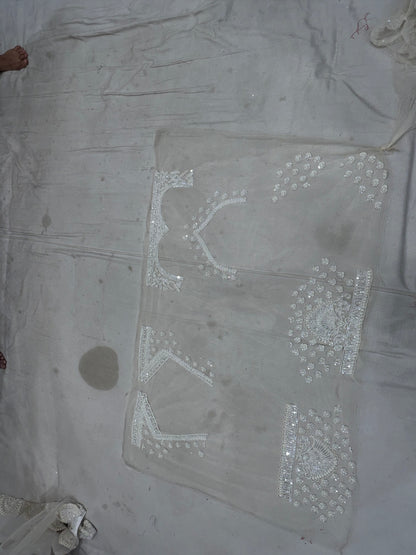 Beautiful white engagement PDP Lehenga