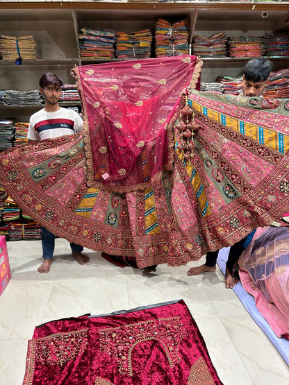 Lehenga rosa majestuosa