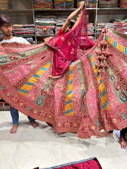 Lehenga rosa majestuosa