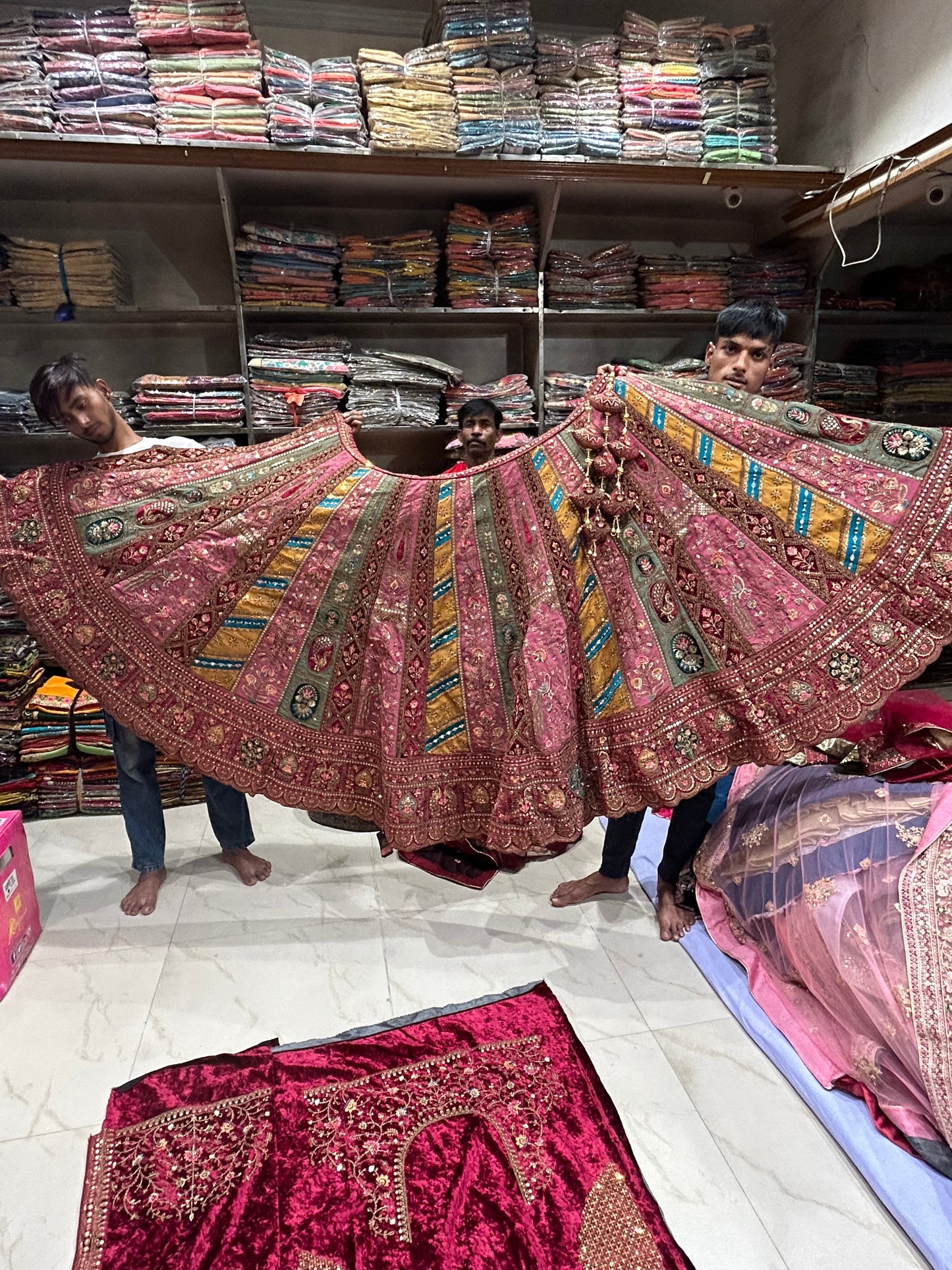 Lehenga rosa majestuosa