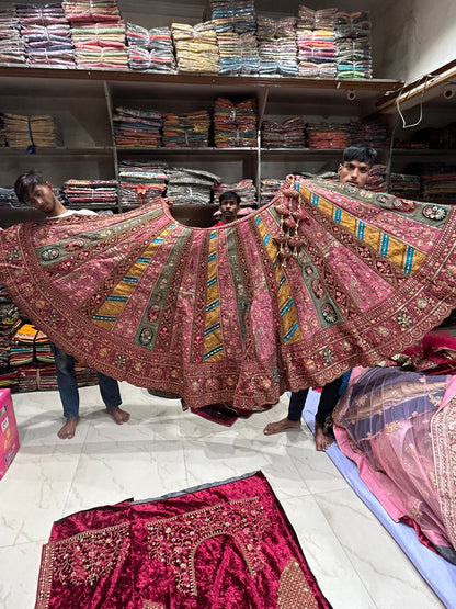 Lehenga rosa majestuosa