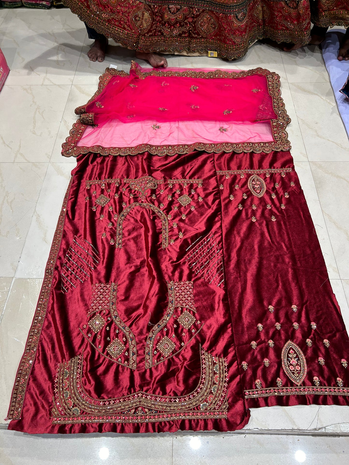 Lehenga rosa majestuosa