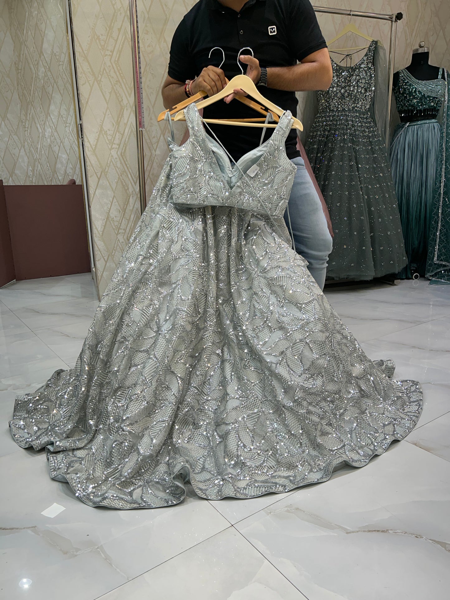 Amazing white lehenga crop top dress