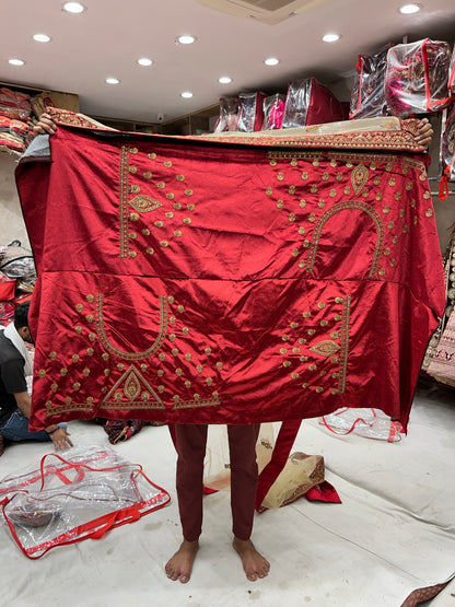 Fabulosa lehenga nupcial de duptta doble pesada