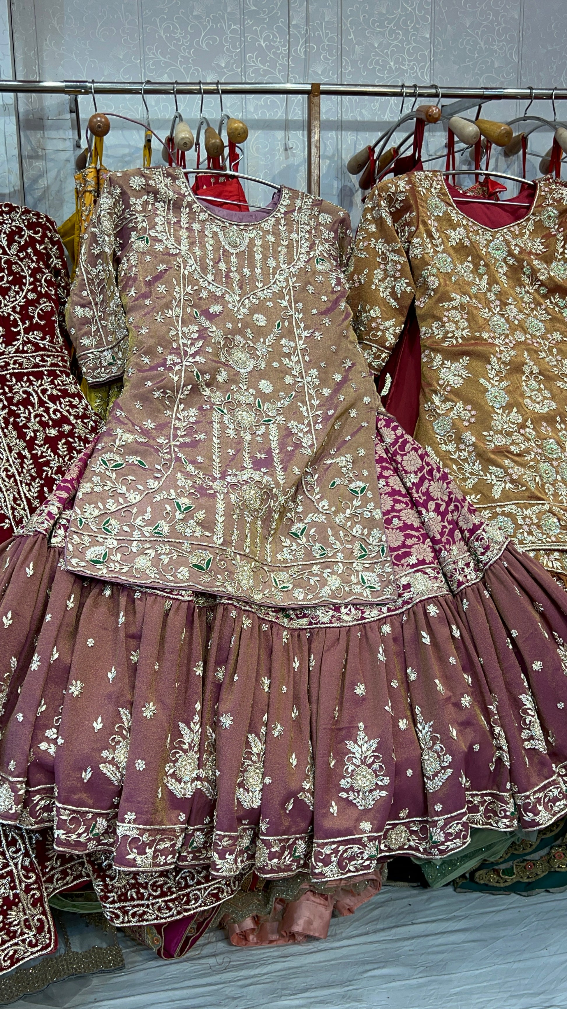 Fantastic Peplum long Dress Farshi Gaharara Pakistani Bridal Dress Muslim Special