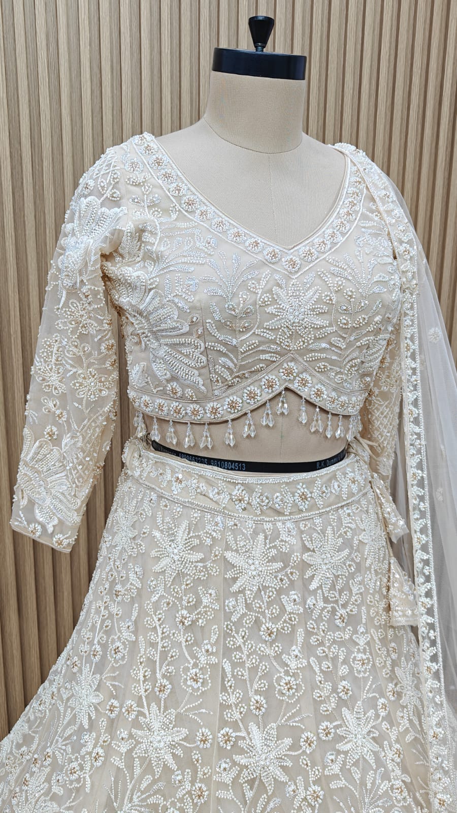 White crop top Lehenga