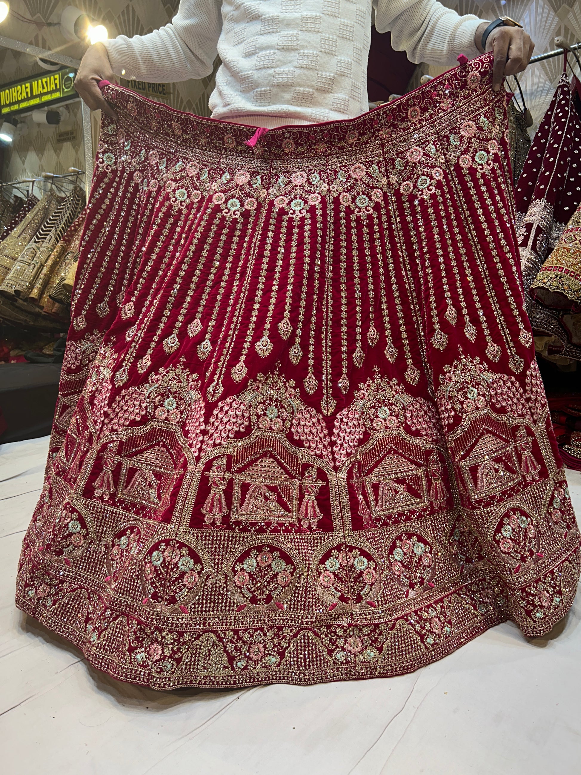 RED Royal Bridal Lehenga - Main Image