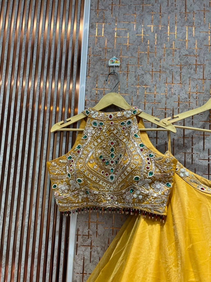Pink crop top lehenga