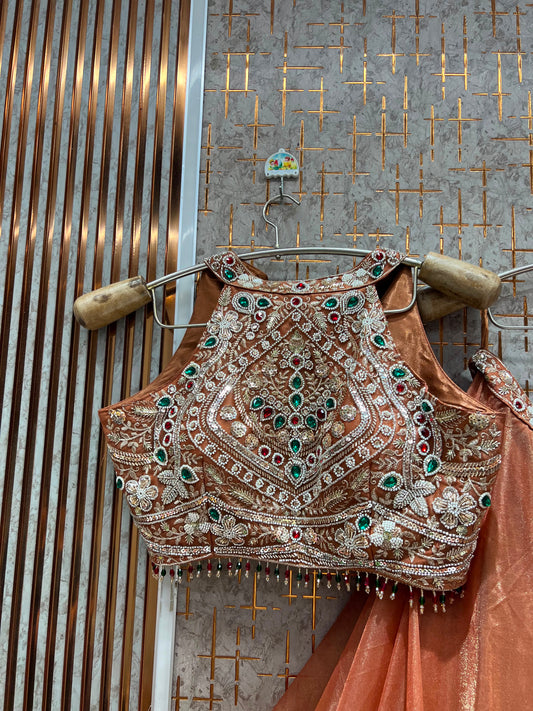 Orange crop top lehenga