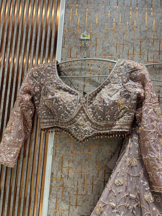 Lavender crop top lehenga