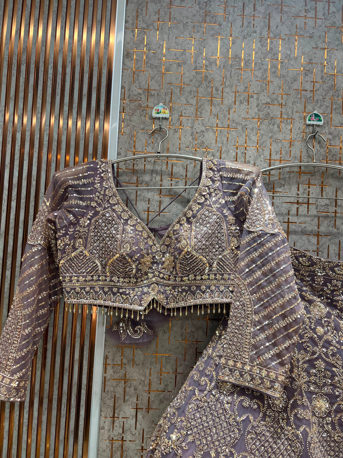 Lavender crop top lehenga