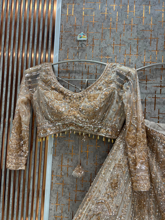 Golden crop top lehenga