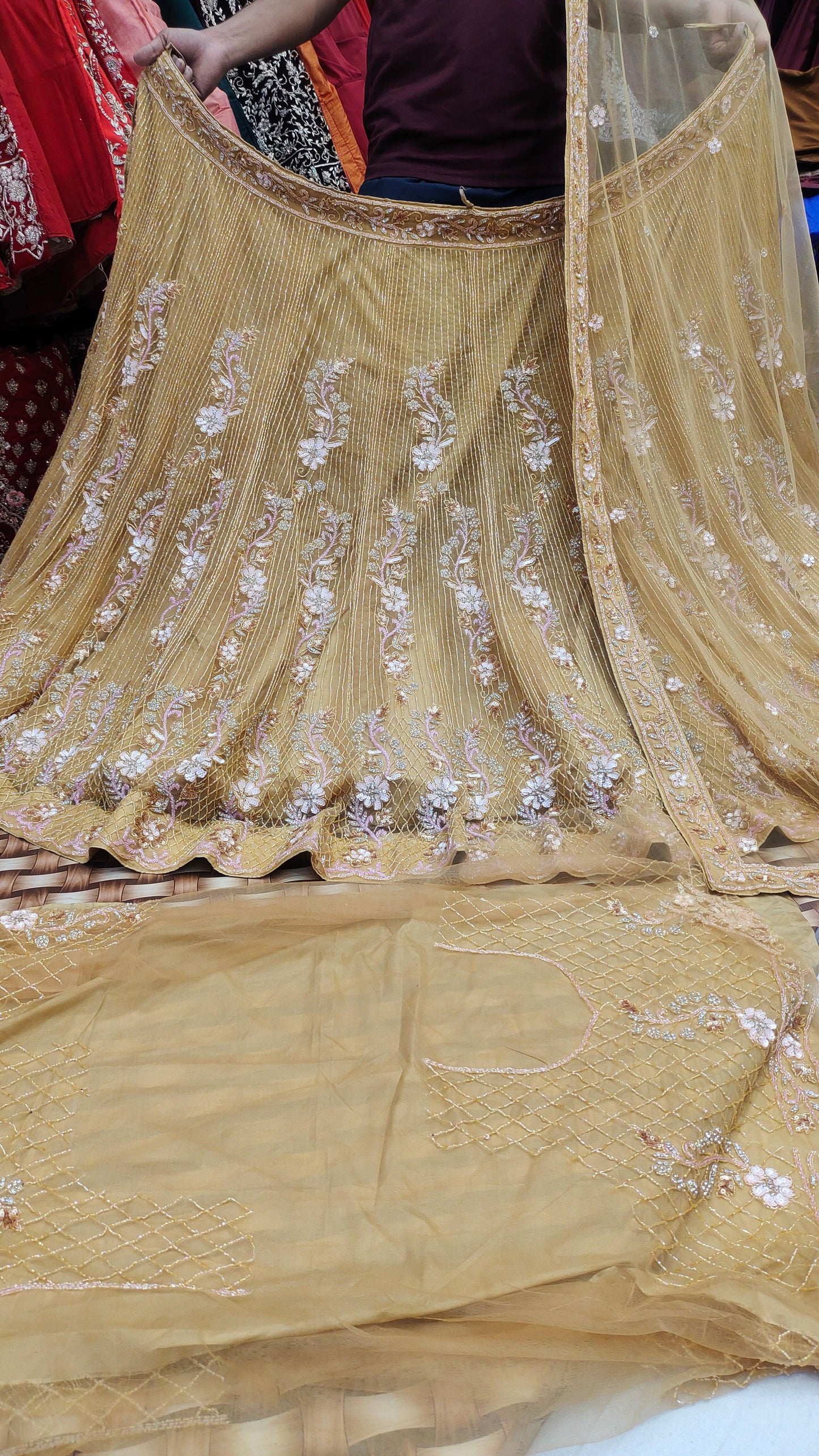 Amazing Haldi cream Lehenga