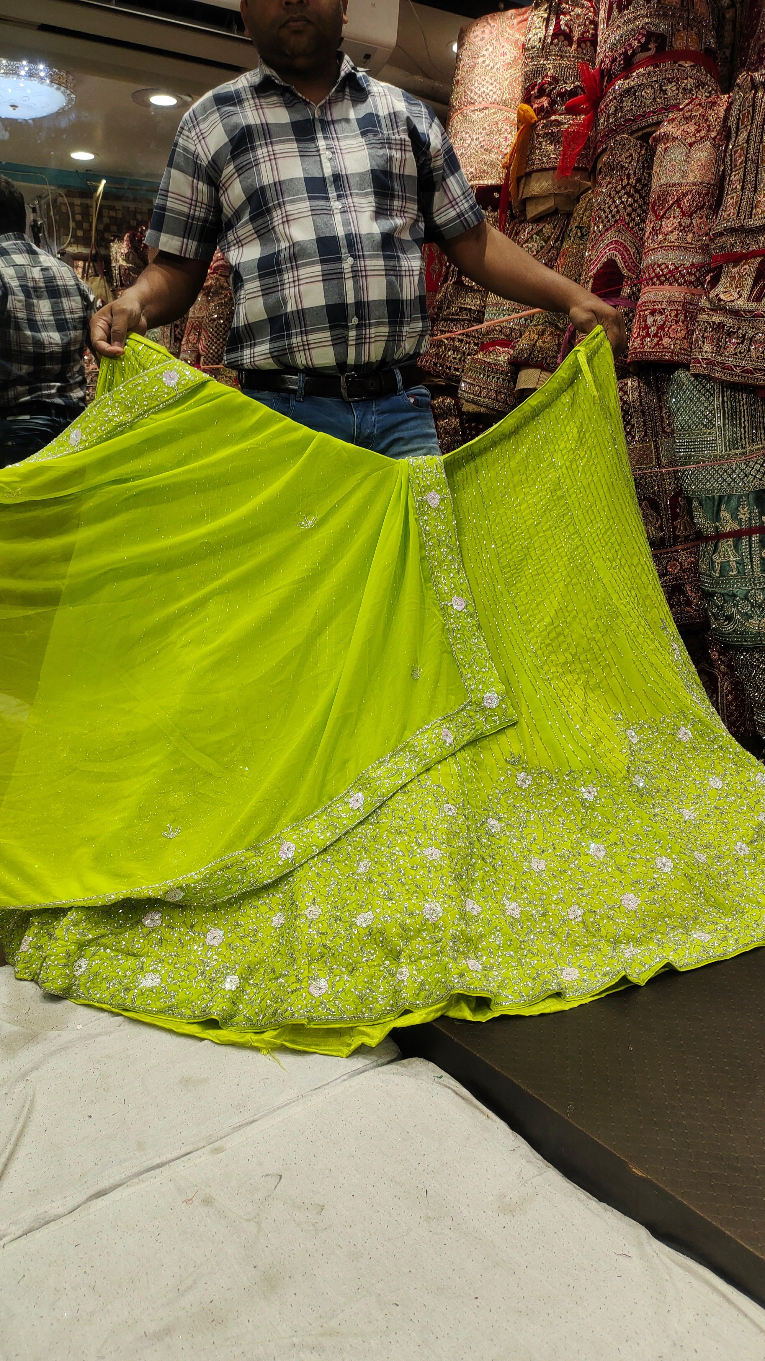 Haldi Mehendi Green Alia bhatt special lehenga Shopping World