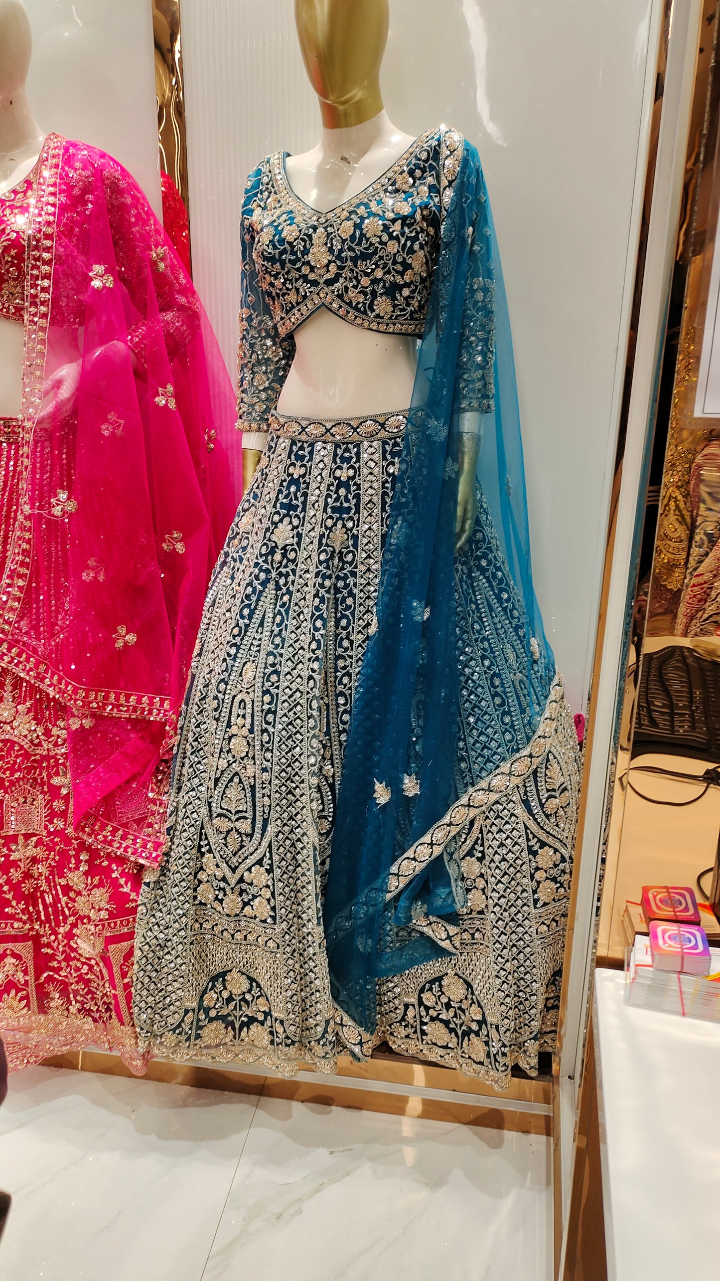 Glamorous blue Crop Top Lehenga