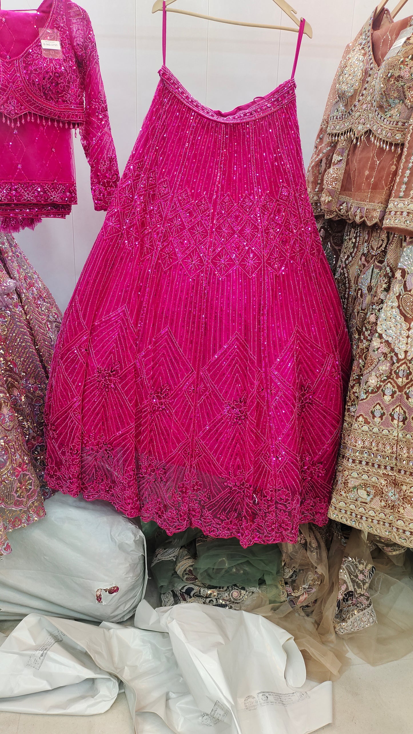 Delightful Red on Red Monotone Crop Top Lehenga