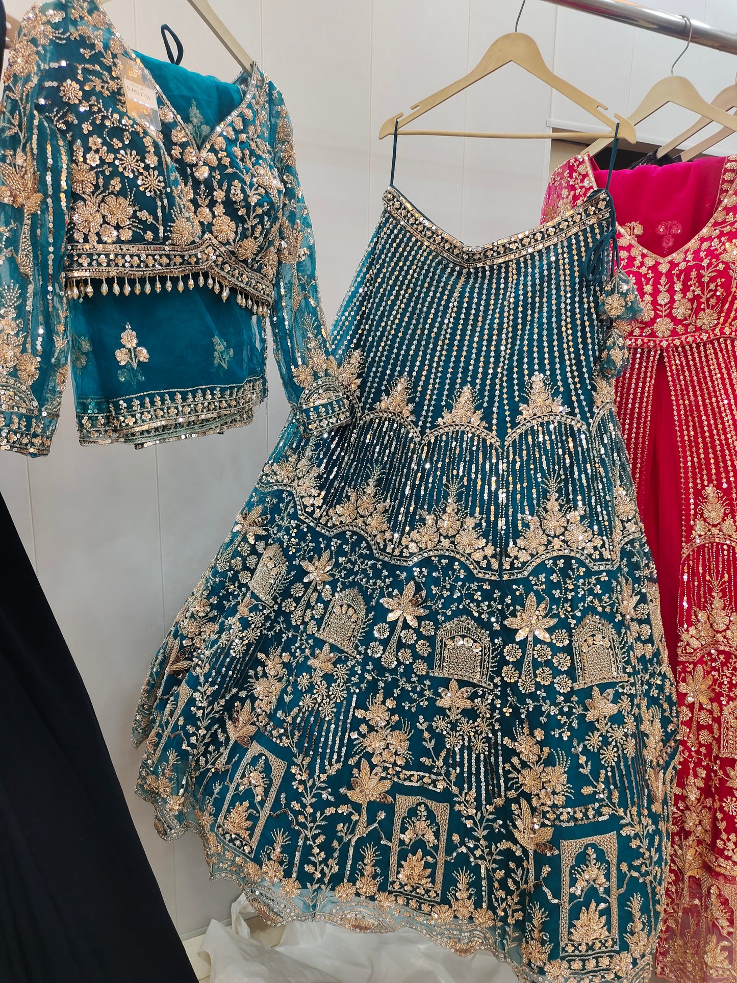 Fantastic Sky blue Crop top Lehenga