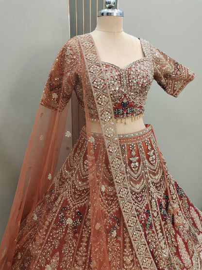 Pleasing Sea green peacock Ready to wear Crop top Lehenga