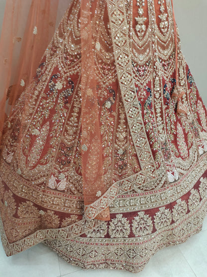 Pleasing Sea green peacock Ready to wear Crop top Lehenga