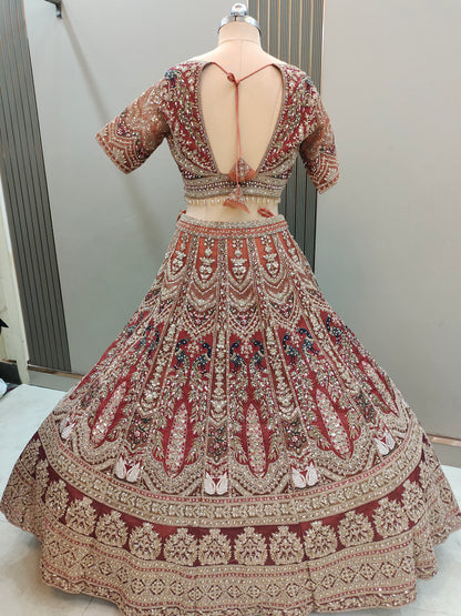 Pleasing Sea green peacock Ready to wear Crop top Lehenga