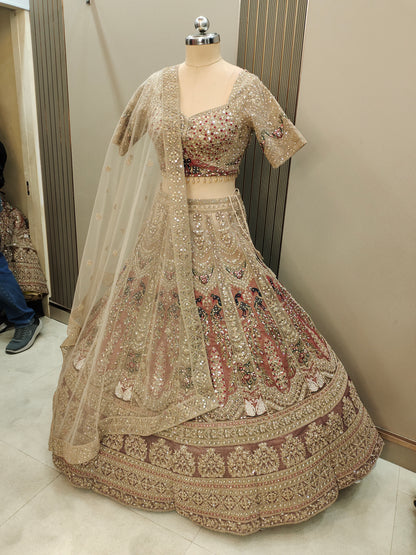 Pleasing Sea green peacock Ready to wear Crop top Lehenga